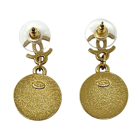 CHANEL Vintage 01P CC Logo Star Studded Earring Gold Red Accessory [103078] - Picture 2 of 5